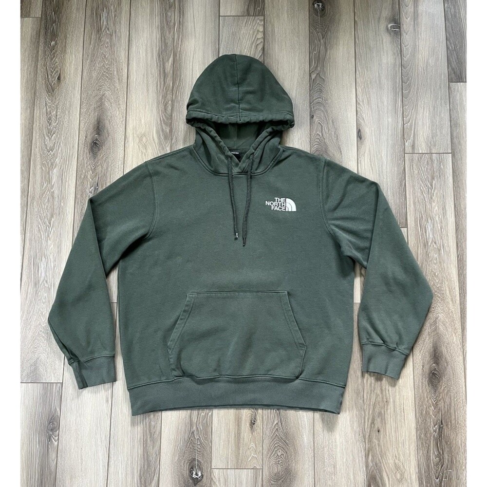 The North Face Pullover Graphic Hoodie Never Stop Exploring Men’s Size L Green